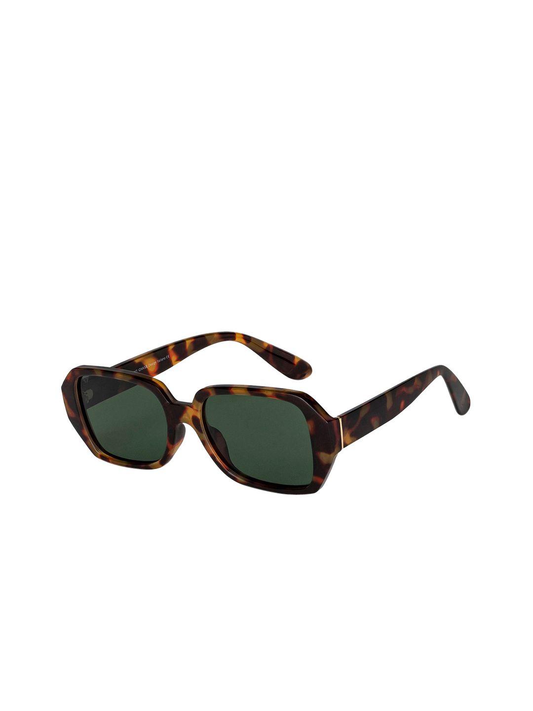 vincent chase unisex green lens & brown full rim rectangle sunglasses