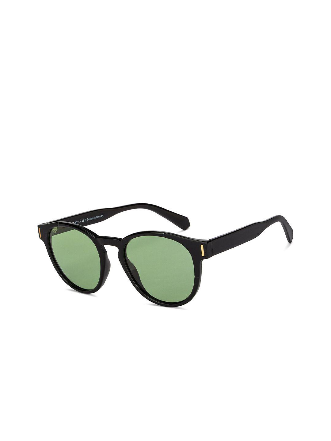 vincent chase unisex green lens round sunglasses with polarised and uv protected lens