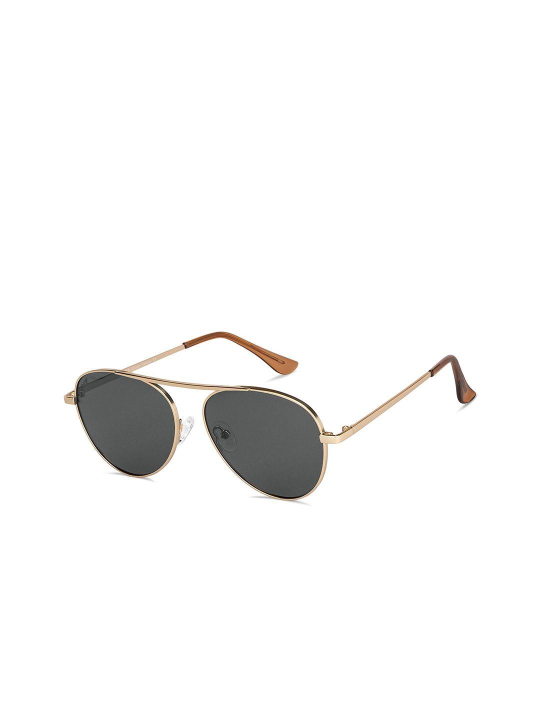 vincent chase unisex grey lens & gold-toned aviator sunglasses
