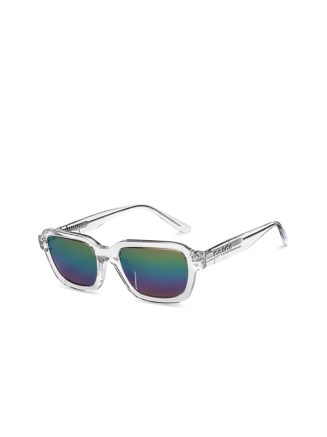 vincent chase unisex pink lens & white square sunglasses with polarised lens