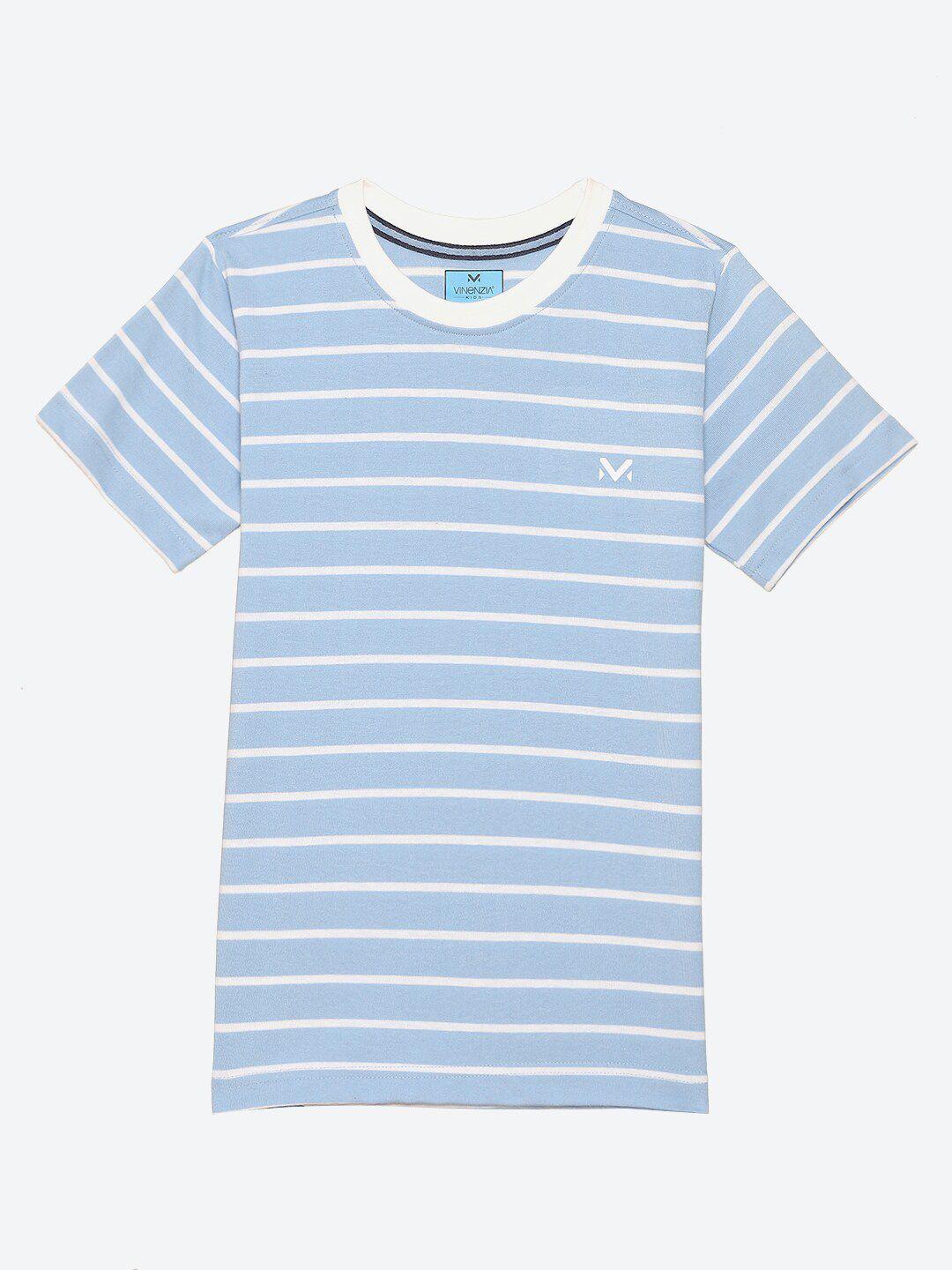 vinenzia boys blue striped extended sleeves t-shirt