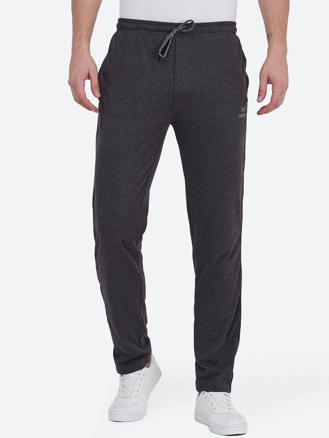 vinenzia men charcoal grey solid slim fit track pants