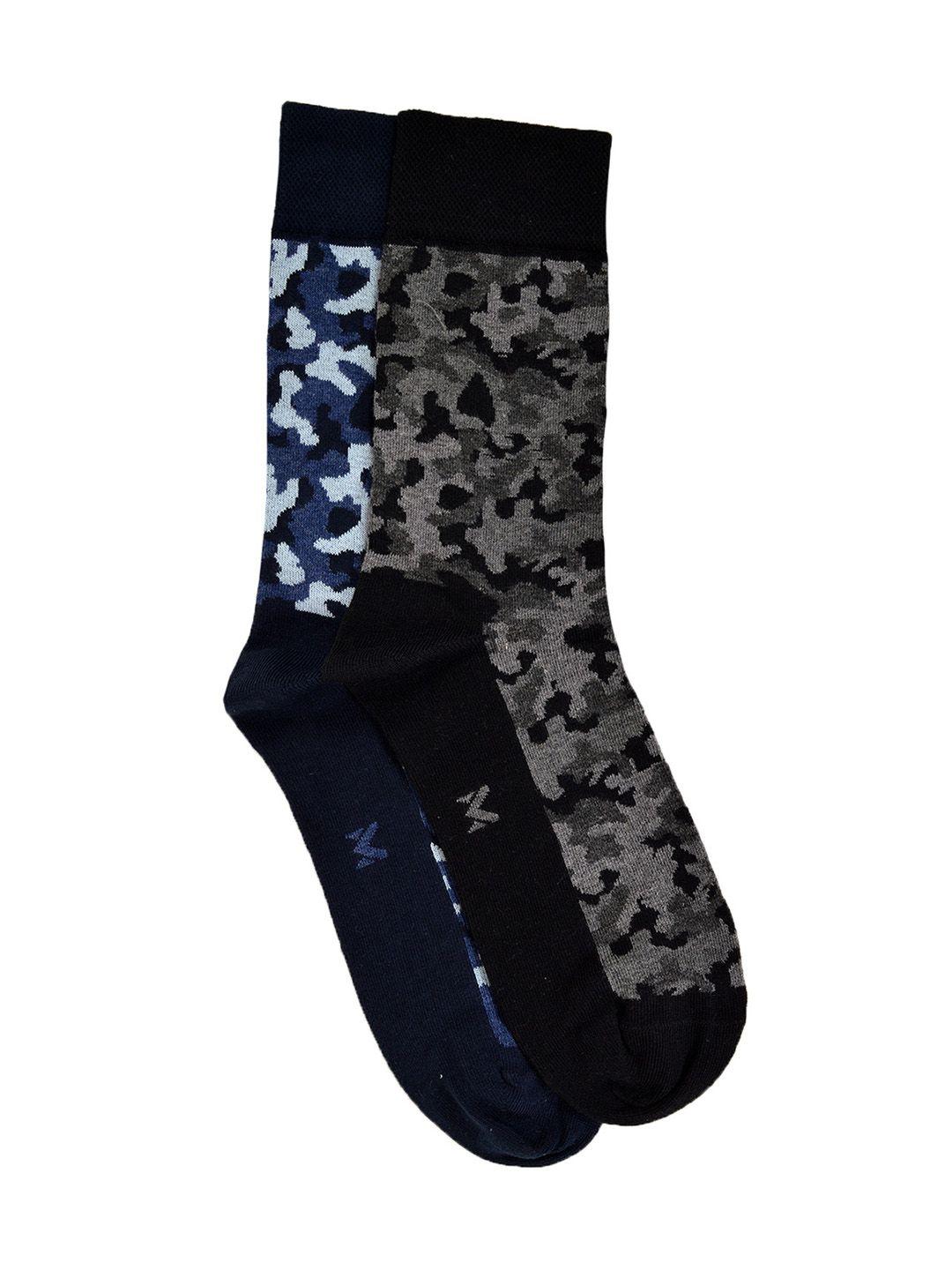 vinenzia men pack of 2 camouflage pattern calf-length socks