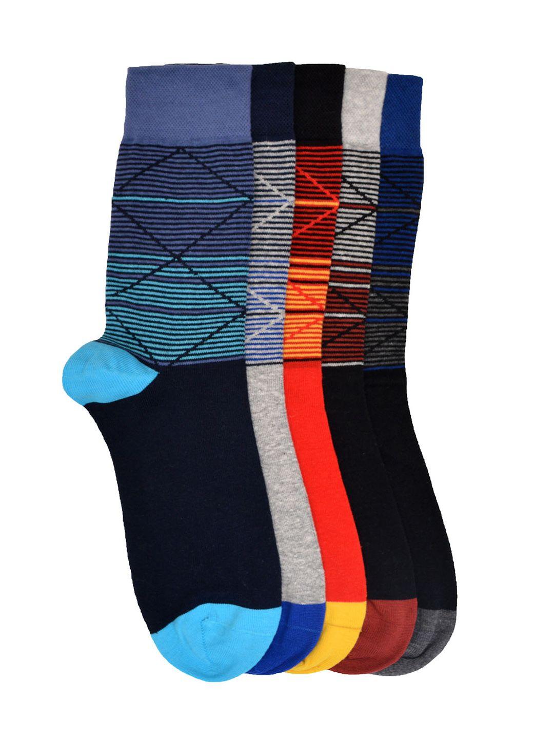 vinenzia men set of 5 patterned above ankle-length socks