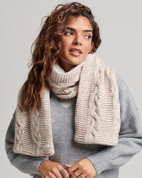 vintage cable-knit scarf