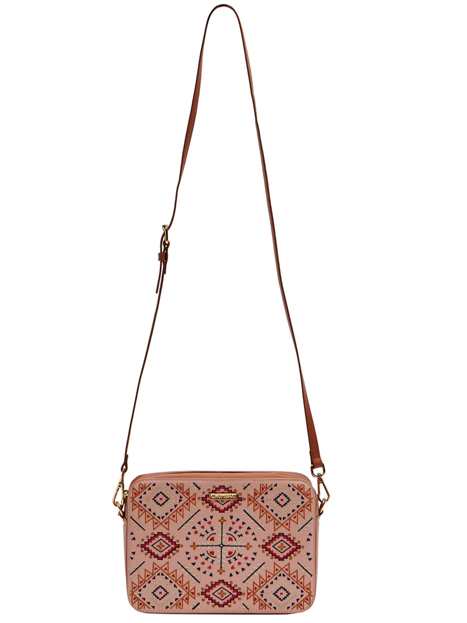 vintage aztec sling bag - peach