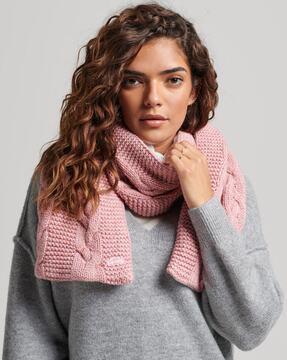 vintage cable-knit scarf