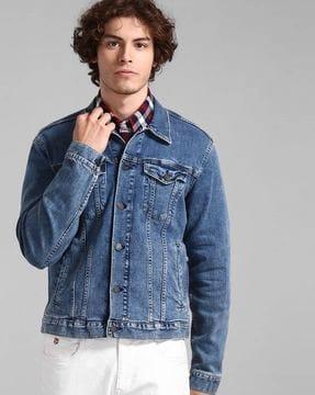 vintage denim icon button-front jacket