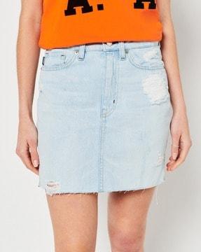 vintage denim mini skirt