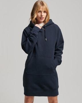 vintage logo emb hood dress