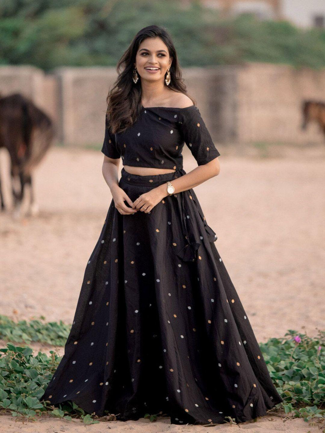 vinya black ready to wear lehenga & blouse