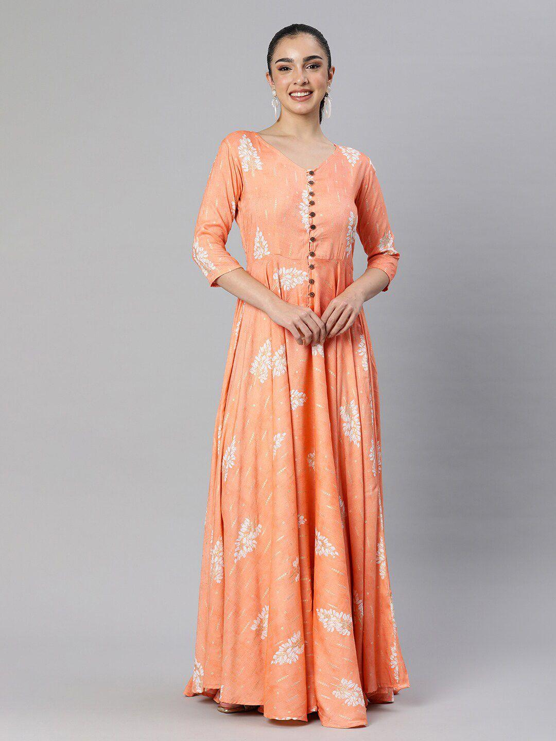 vinya peach-coloured crepe dress