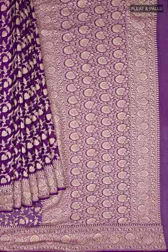 violet banarasi georgette saree