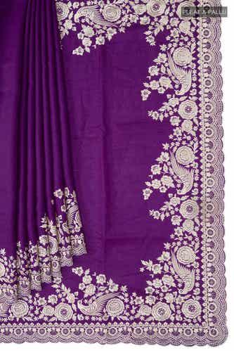 violet bhagalpuri tussar silk saree