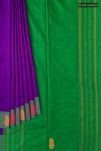 violet kanchipuram silk saree