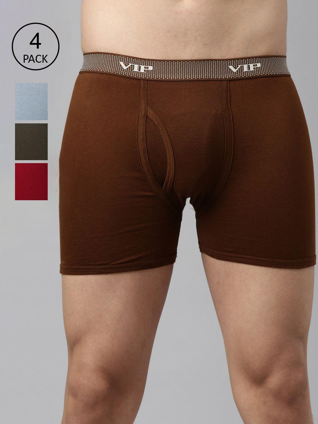 vip men pack of 4 assorted solid pure cotton trunks freshtpo4_80