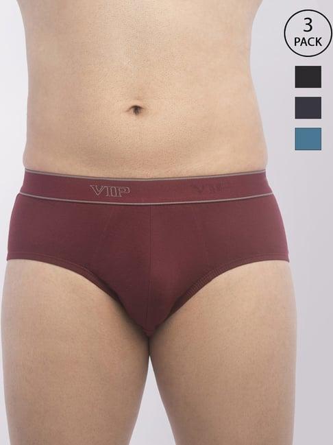 vip assorted cotton skinny fit briefs - pack of 3