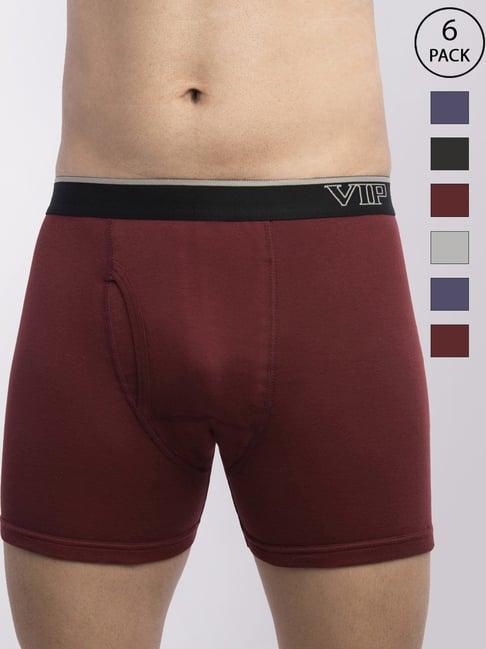 vip assorted cotton skinny fit trunks - pack of 6