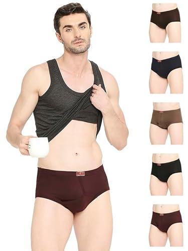 vip gold men's hipster fit cotton briefs, solid assorted colours - pack of 6 (80cm)