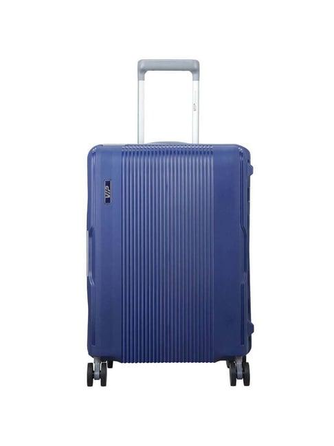 vip maestro blue striped hard cabin trolley bag - 36 cm