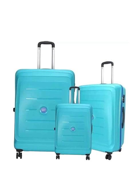 vip manama blue striped trolley bag pack of 3 - 55cms,66cms & 76cms