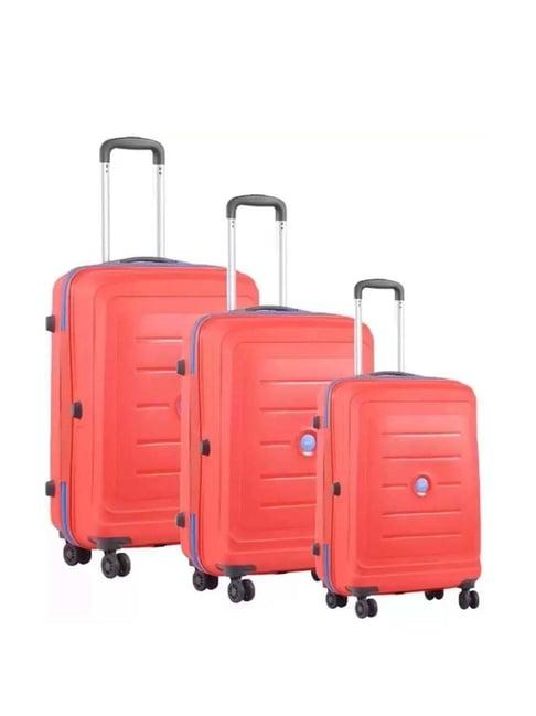vip manama red striped trolley bag pack of 3 - 55cms,67cms & 79cms