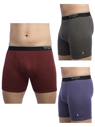 vip men's regal 1300 snug fit cotton rib trunks in assorted colours - pack of 3