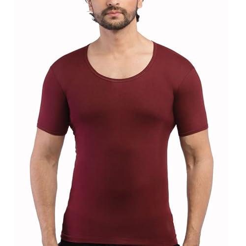 vip men's supreme round neck cotton vest with sleeves with sleeves - assorted colours (pack of 4, 85cm)