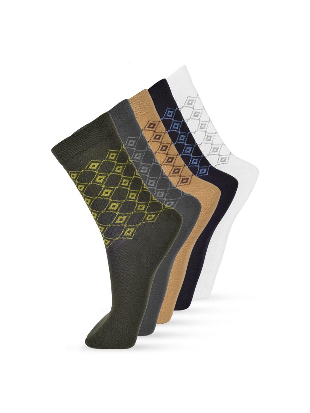 vip men pack of 5 printed cotton above ankle-length socks