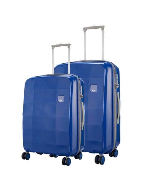 vip pixel-lite blue textured trolley bag pack of 2 - 55 cms & 67 cms