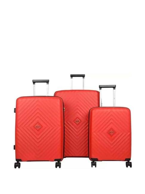 vip quad red striped trolley bag pack of 3 - 53cms,63cms & 73cms