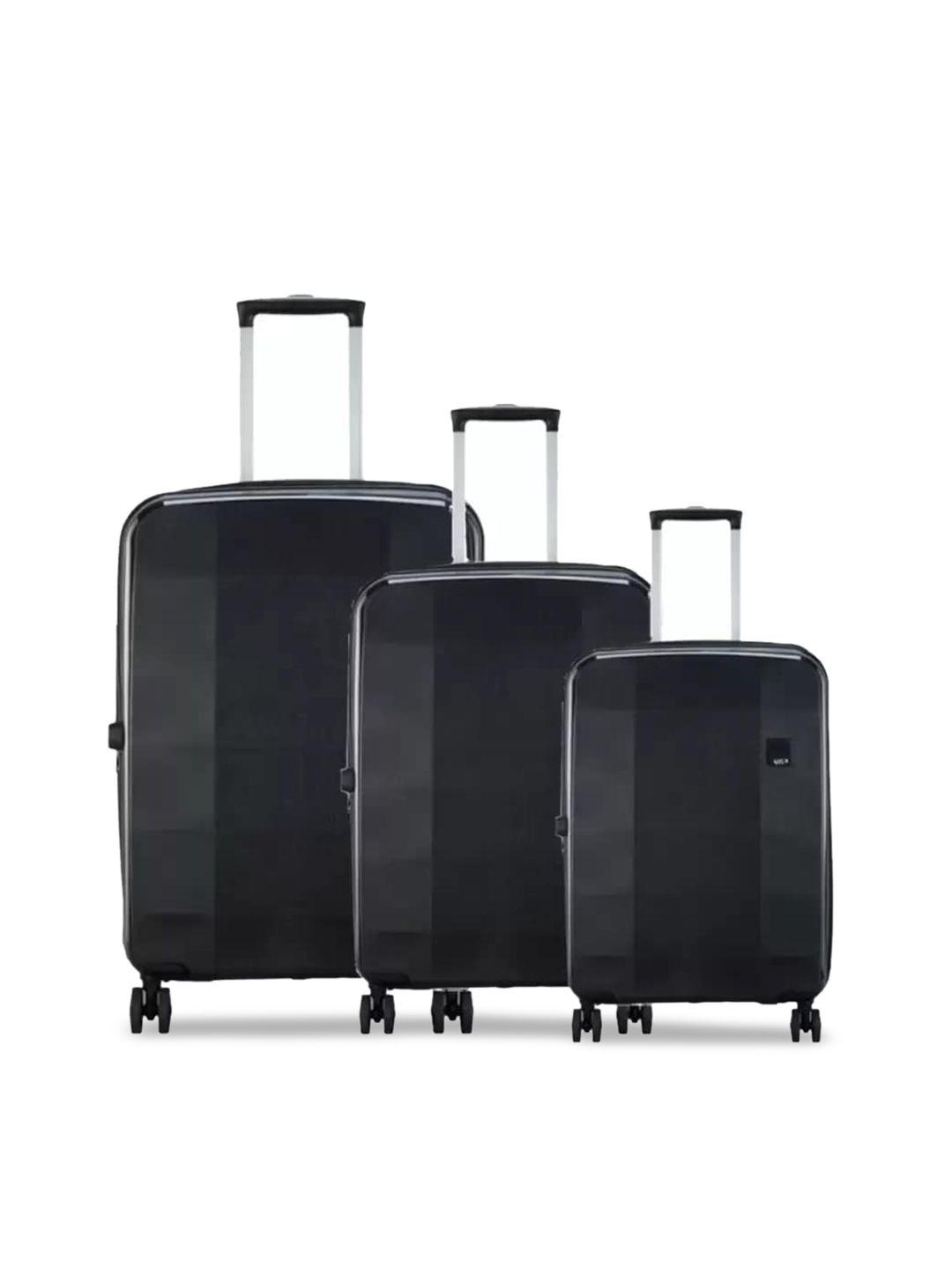 vip set of 3 cosmos solid hard suitacse trolley bag