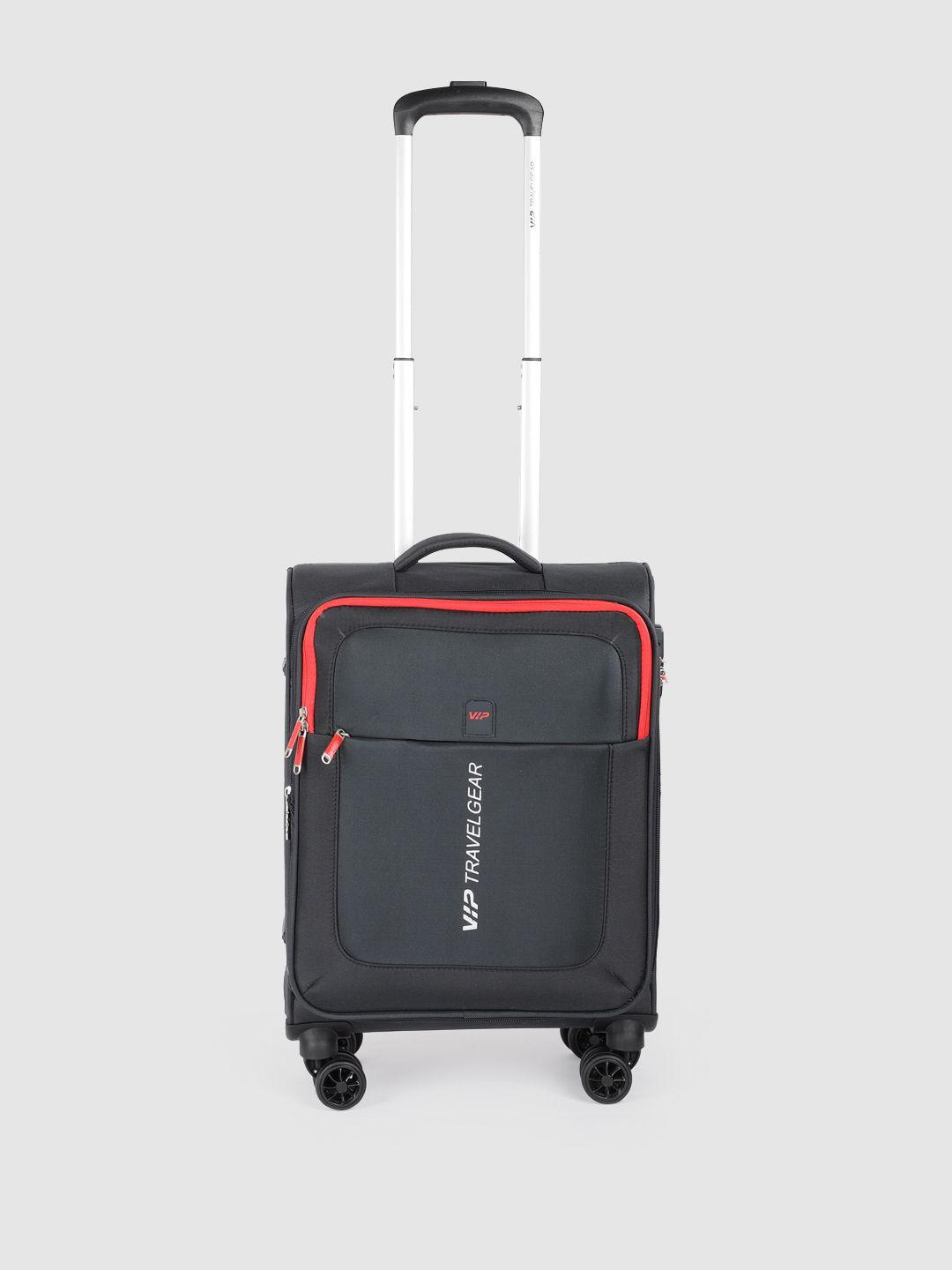 vip suprema 8w minimal brand logo printed soft-sided cabin trolley suitcase