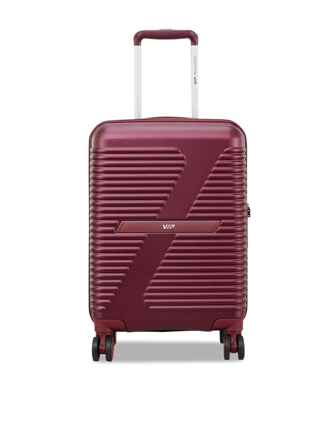 vip textured hard-sided 360 degree rotation cabin trolley suitcase