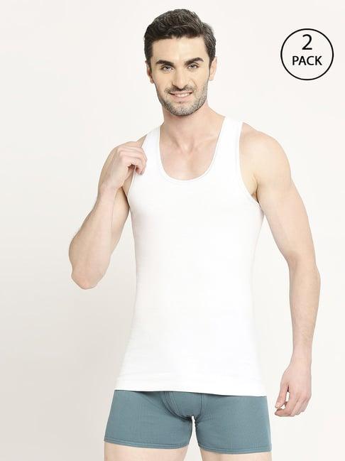 vip white regular fit vest