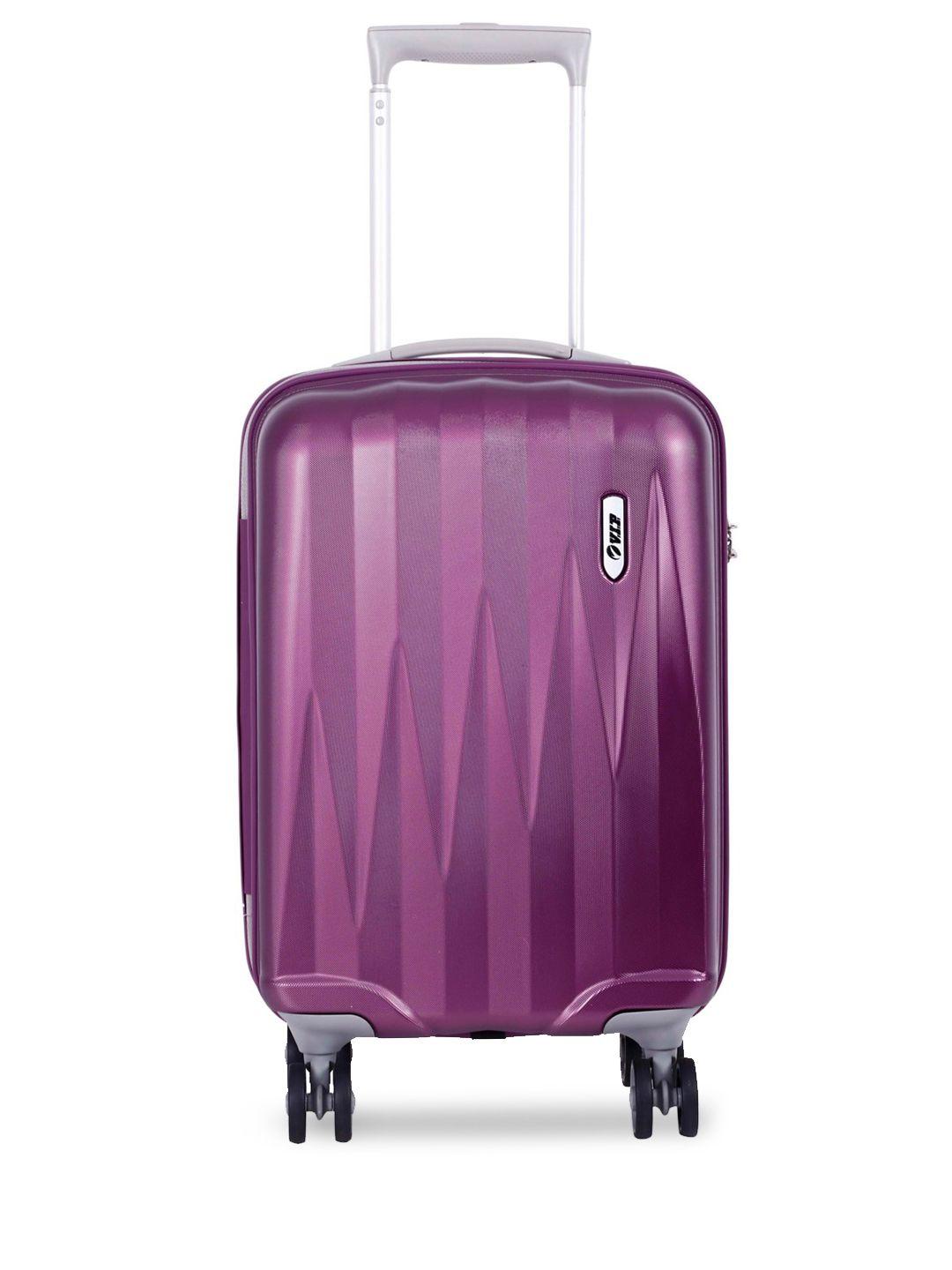 vip zapper strolly 55 360 purple textured cabin trolley suitcase