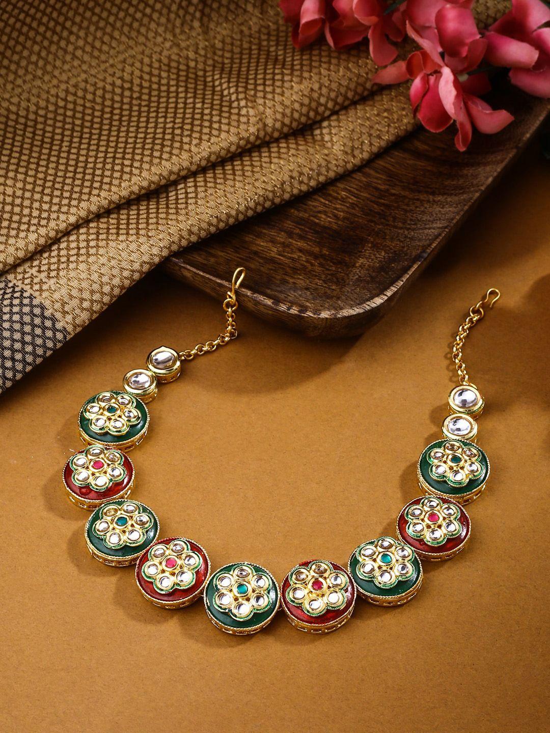 viraasi gold-plated stone studded sheeshphool