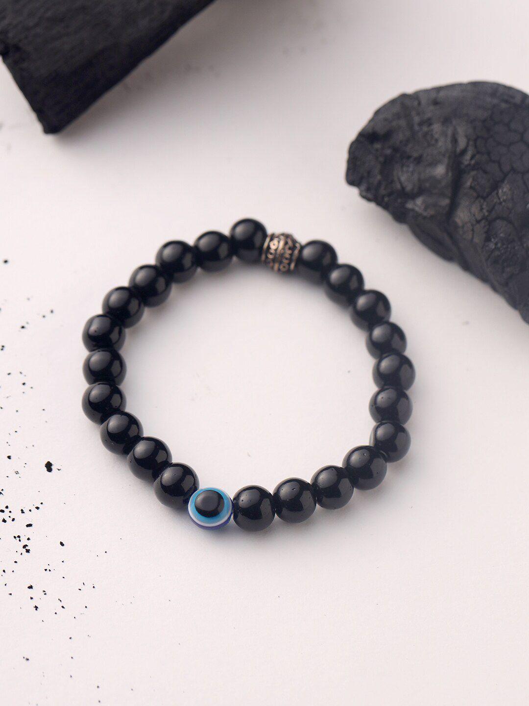 viraasi men black & blue evil eye bracelet