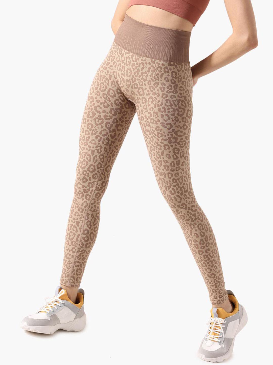 virgio animal printed ankle-length gym tights