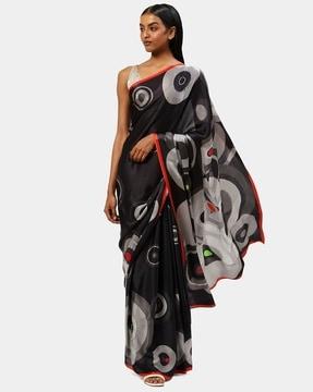 viscose georgette embroidered night air saree