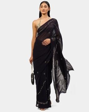 viscose georgette embroidered saree