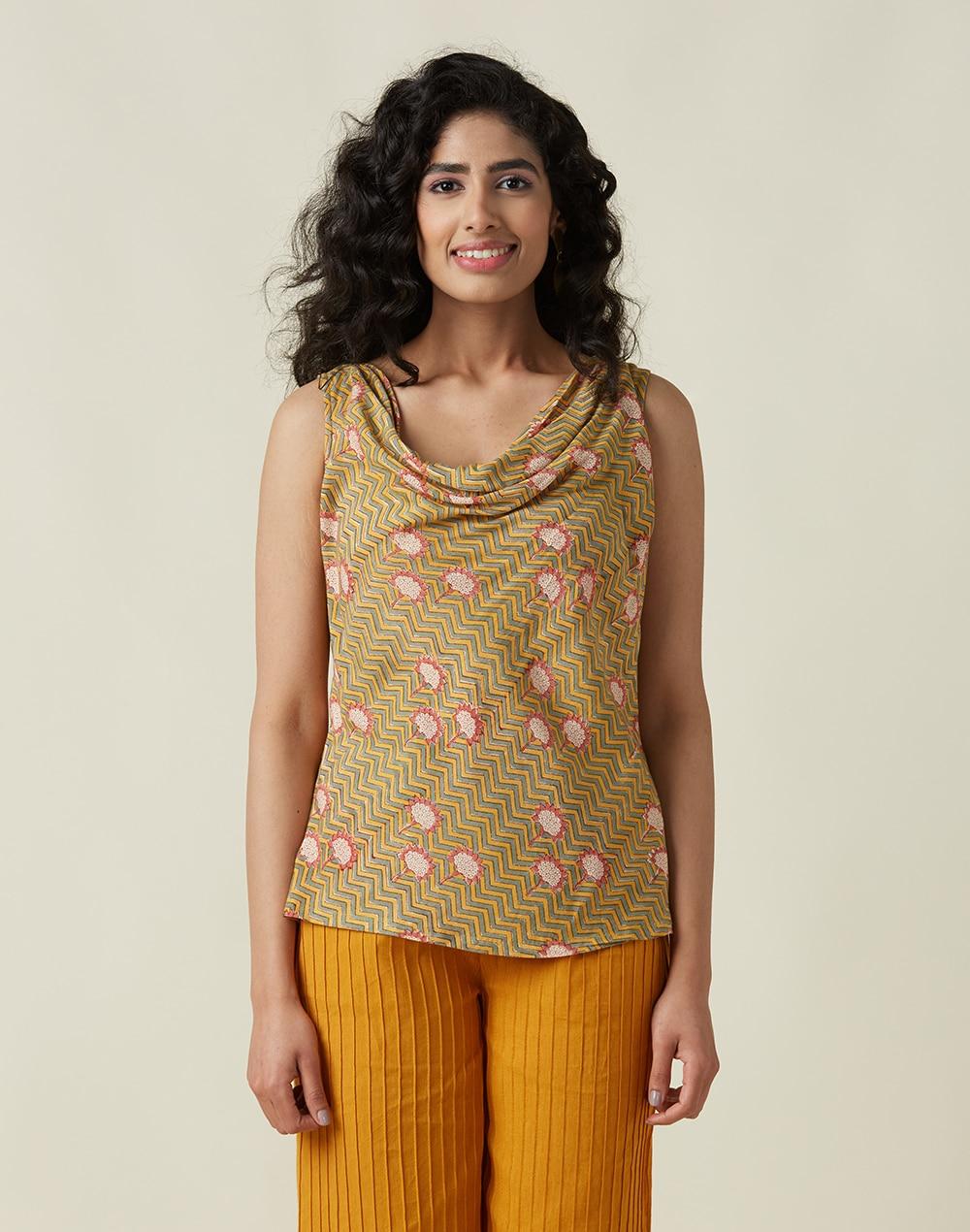 viscose modal printed top