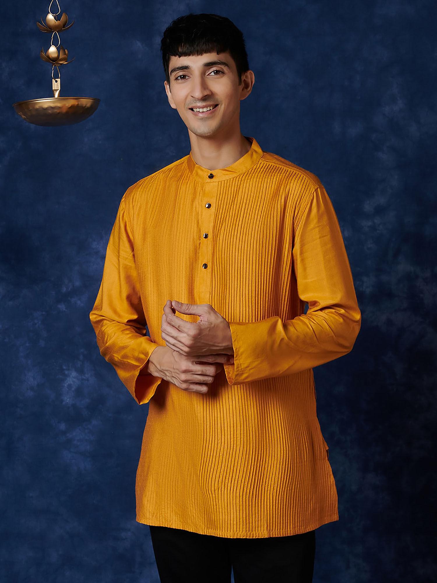 viscose tussar pintuck short kurta