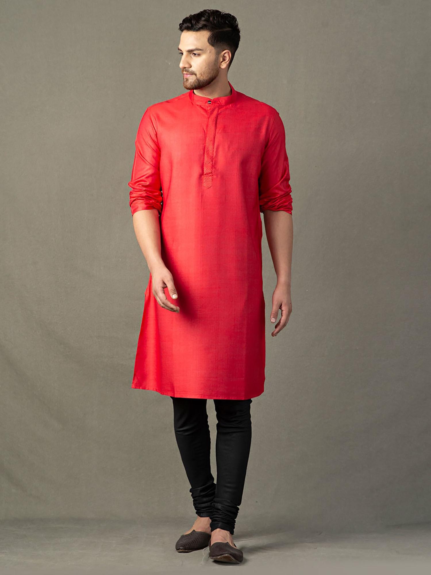 viscose tussar zari placket long kurta