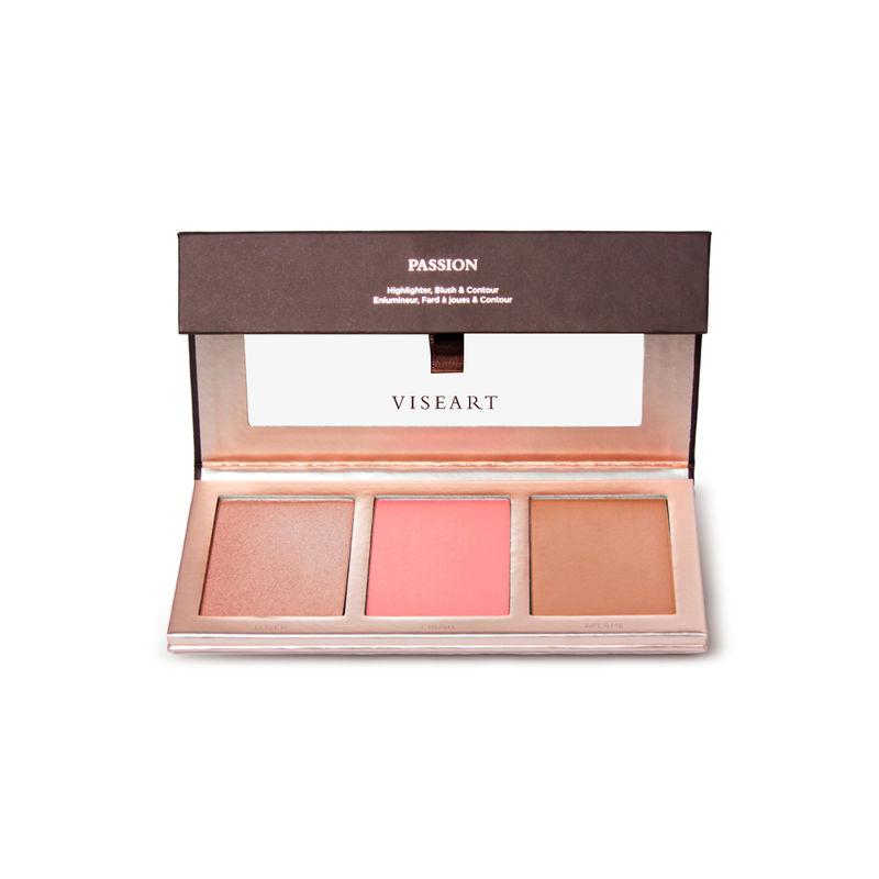 viseart highlighter blush and contour passion