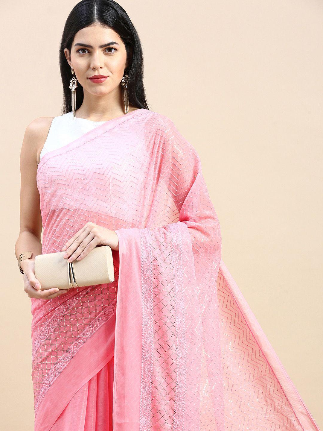 vishnu weaves embellished sequinned saree