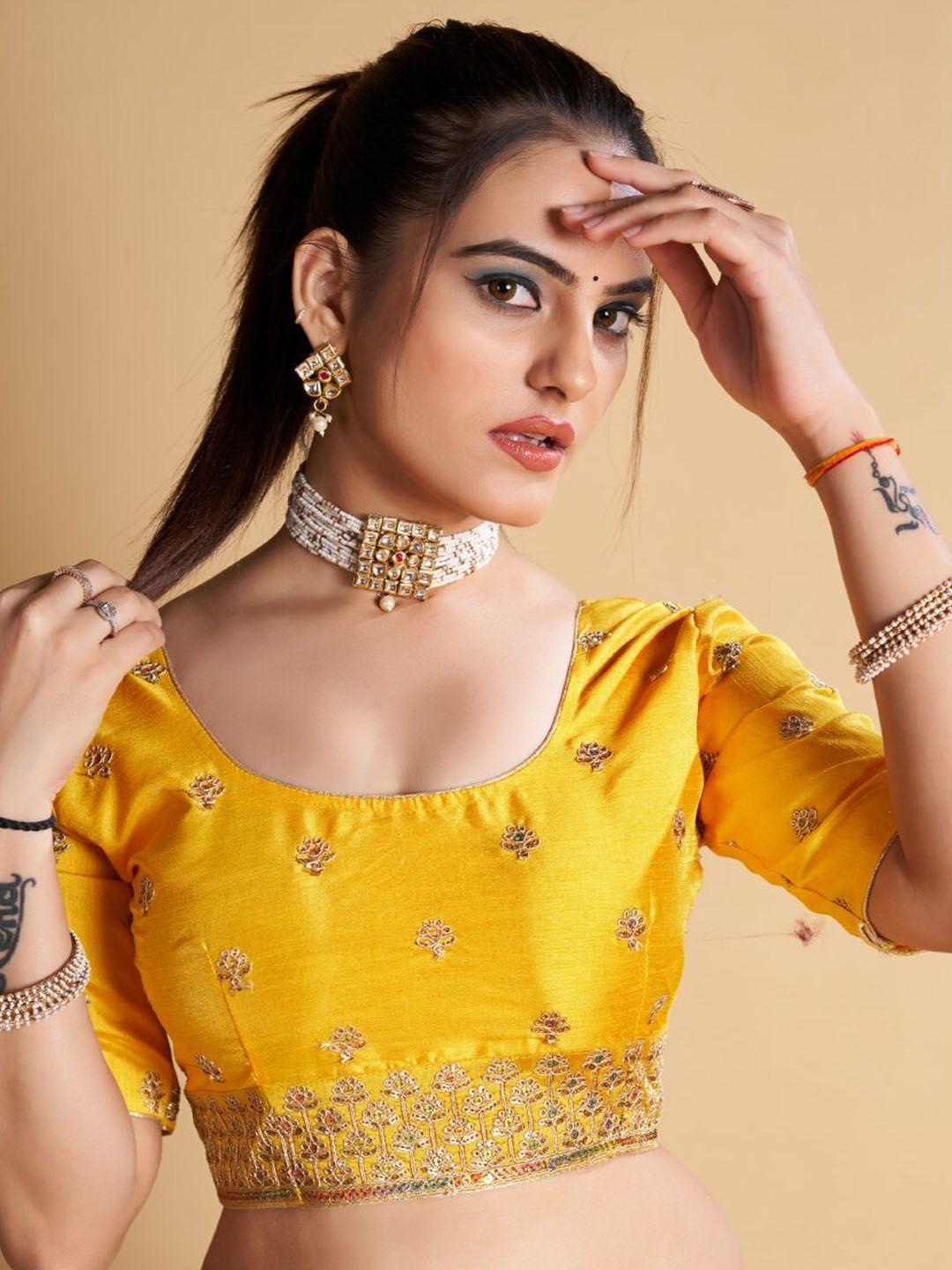 vishnu weaves ethnic motifs embroidered saree blouse