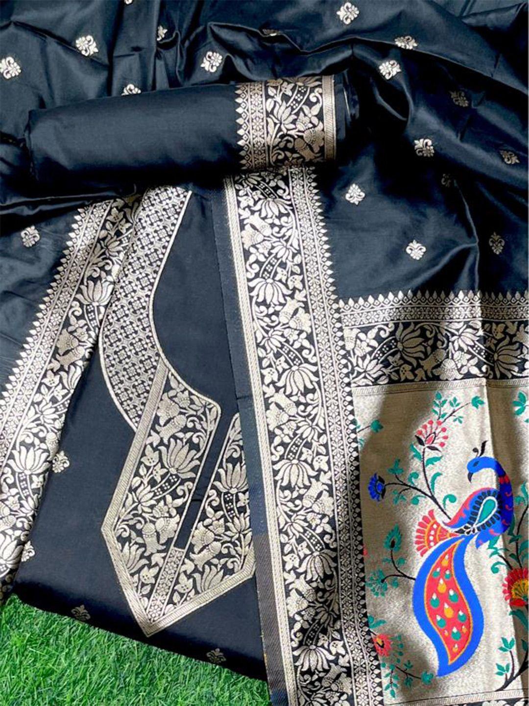 vishnu weaves ethnic motifs woven design zari pure silk unstitched dress material
