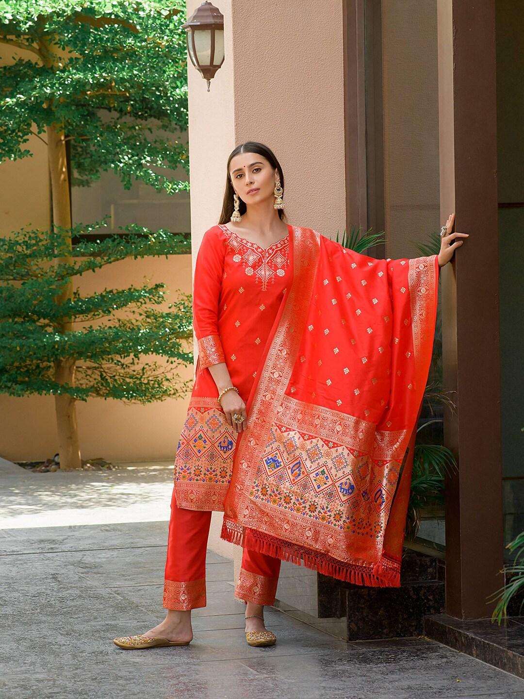 vishnu weaves ethnic motifs woven design zari pure silk unstitched dress material