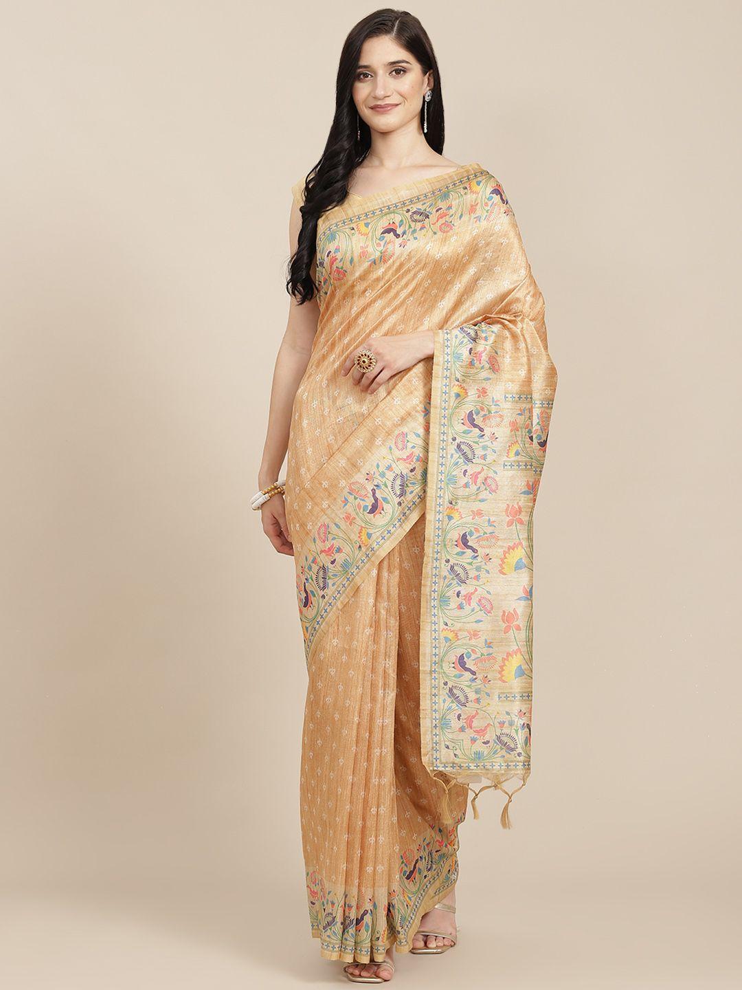 vishnu weaves yellow ethnic motifs tussar silk saree